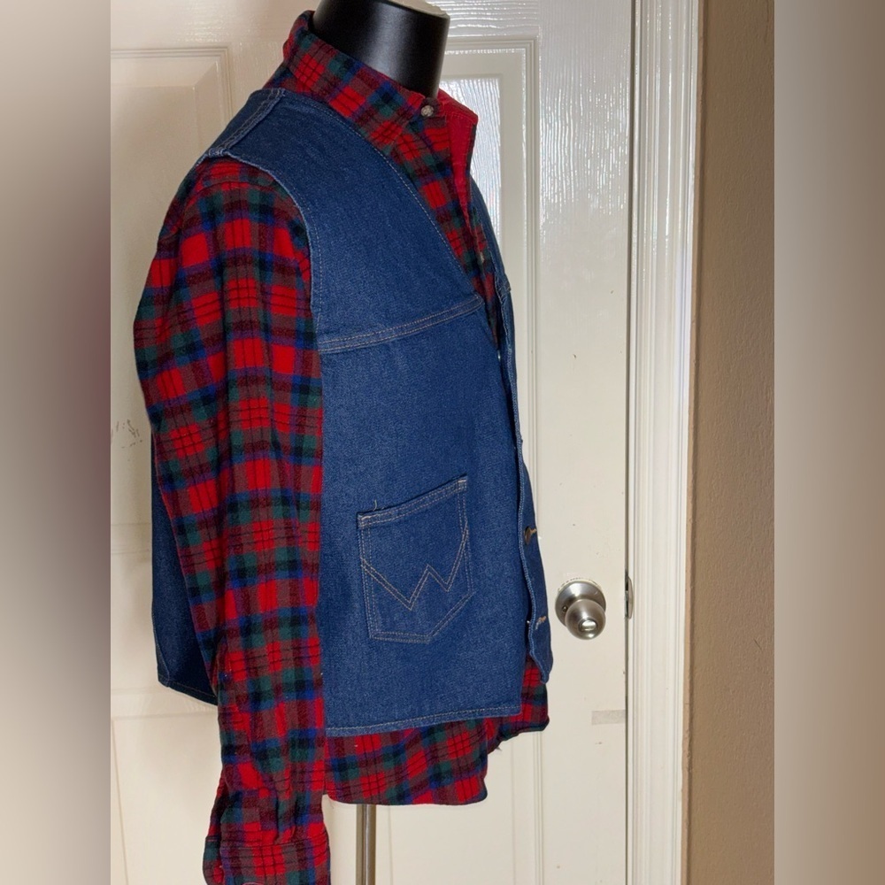 VTG Pendleton Flannel Shirt Mens Medium Red Tartan Plaid Wool Long Sleeve​​​ - Picture 12 of 12